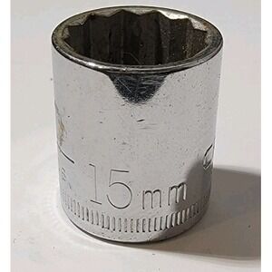 Vintage Craftsman 15mm Socket 3/8"‎ Drive 12 Pt Shallow Socket -G- #44306 USA